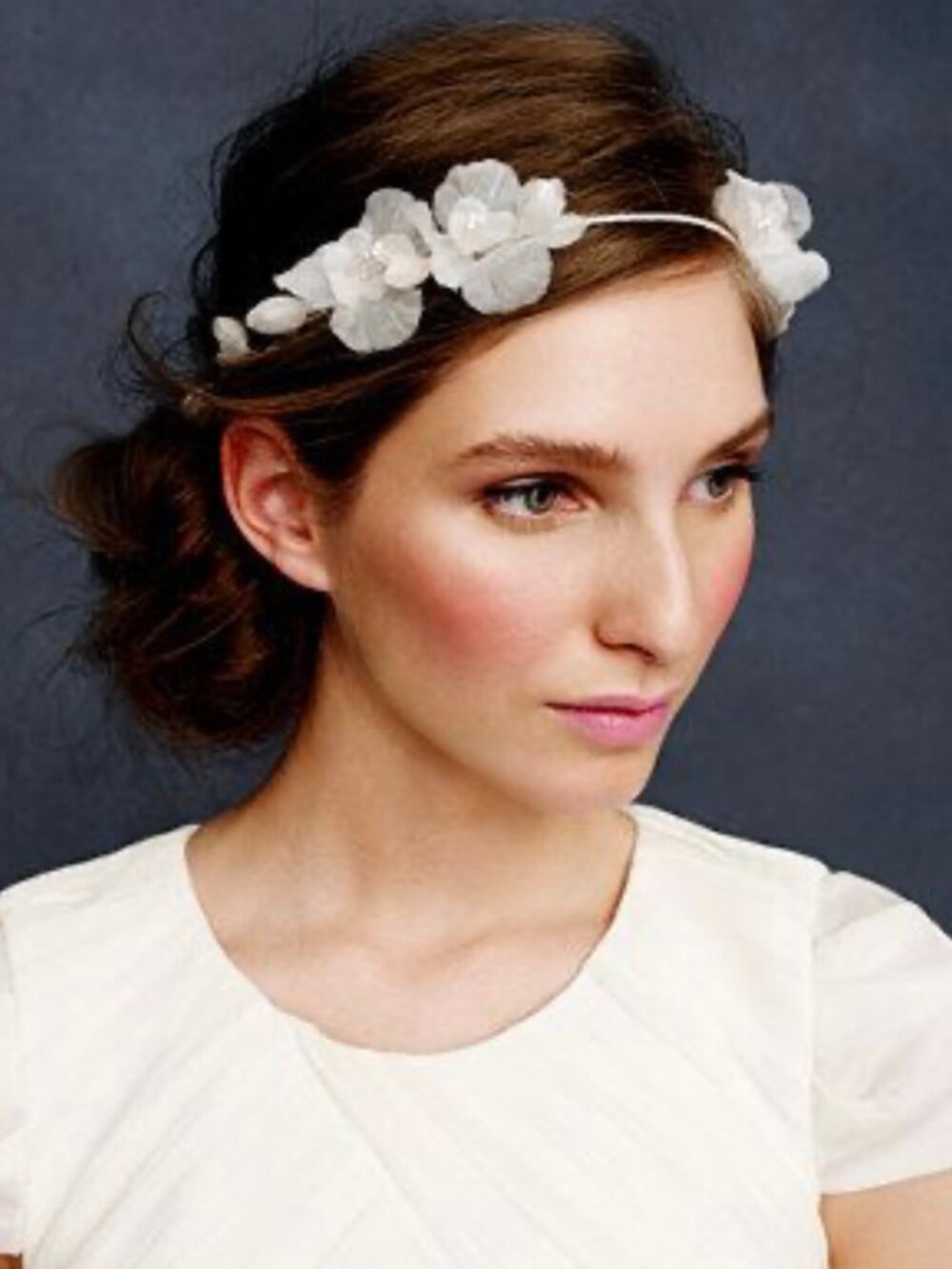 JENNIFER BEHR FOR J.CREW FORGET-ME-NOT CIRCLET. COLOR: IVORY.
